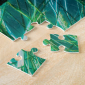Puzzle Papillon bleu Morpho sur herbe verte (Côté)