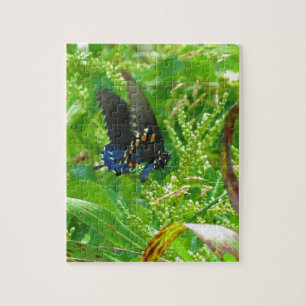 Puzzle Papillon bleu noir et orange