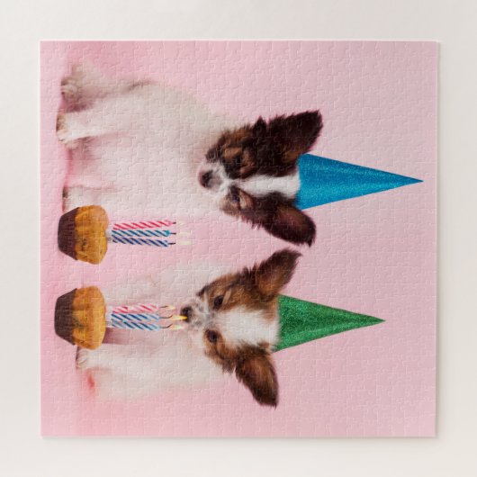 Puzzle Papillon Chien Chien Chien Anniversaire Fête Gâtea (Horizontal)
