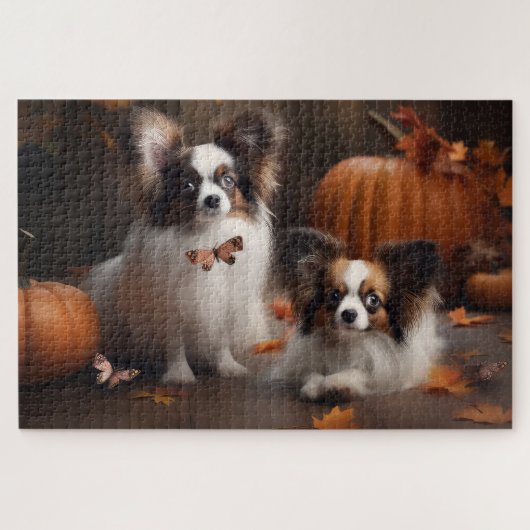 Puzzle Papillon Chien de Printemps Délice Citrouille (Horizontal)
