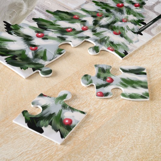 Puzzle Papillon Chien Noël (Côté)