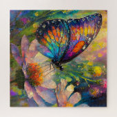 Puzzle Papillon coloré et Fleurs sauvages à Sunrise (Horizontal)