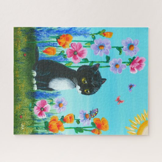 Puzzle Papillon de chat Tuxedo Art (Horizontal)