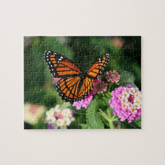 Puzzle Papillon de monarque, Lantana Flowers.Puzzle (Horizontal)