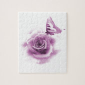 Puzzle Papillon de rose de pourpre (Vertical)