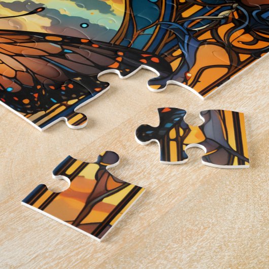 Puzzle Papillon de style orné de vitrail (Côté)