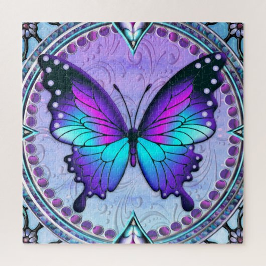 Puzzle Papillon de sublimation avec Arrière - plan (Vertical)