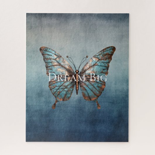 Puzzle Papillon de texture gris bleu (Vertical)