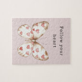 Puzzle Papillon des Coeurs roses (Horizontal)