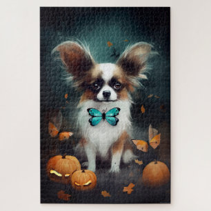 Puzzle Papillon d'Halloween avec citrouilles effrayant 