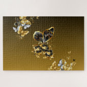 Puzzle Papillon doré de minuit – Éclat botanique (Horizontal)