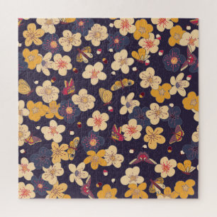 Puzzle Papillon en fleurs de cerisier asiatique