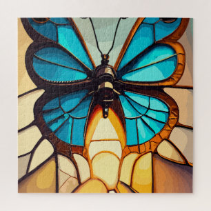 Puzzle Papillon en verre tendu