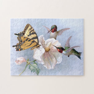 Puzzle Papillon et colibris