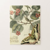 Puzzle Papillon et libellule à fleurs rouges (Vertical)