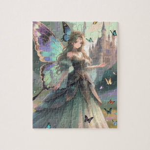 Puzzle Papillon fée mystique dans un jardin enchanté
