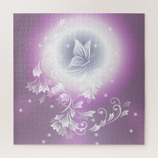 Puzzle Papillon floral Imaginaire pourpre (Vertical)