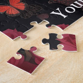 Puzzle papillon gothique rouge fille (Côté)
