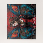 Puzzle papillon gothique rouge fille (Vertical)