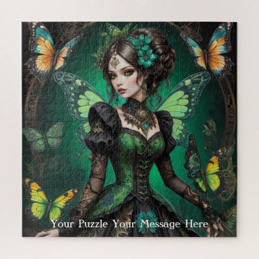 Puzzle Papillon gothique vert fille (Vertical)