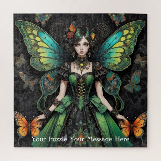 Puzzle Papillon gothique vert fille (Vertical)