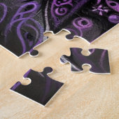 Puzzle Papillon gothique violet noir personnalisé (Côté)