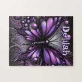 Puzzle Papillon gothique violet noir personnalisé (Horizontal)
