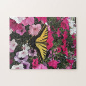 Puzzle Papillon jaune et fleurs difficiles (Horizontal)