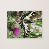 Puzzle Papillon jaune pâle et bleu (Horizontal)