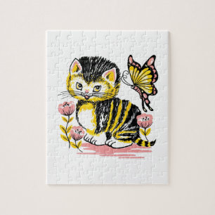 Puzzle Papillon & Kitten
