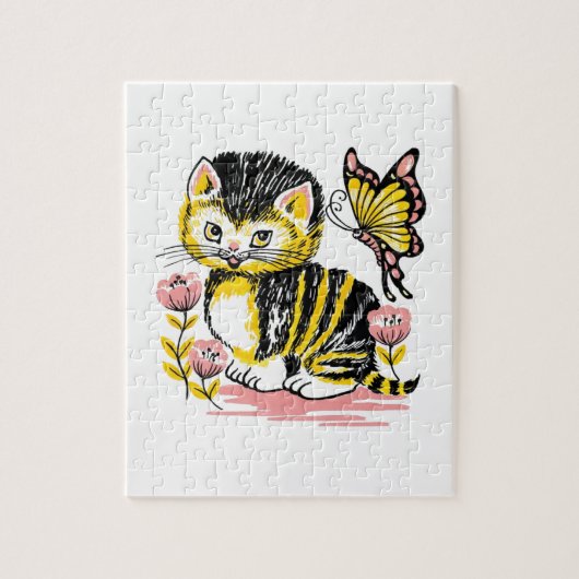 Puzzle Papillon & Kitten (Vertical)