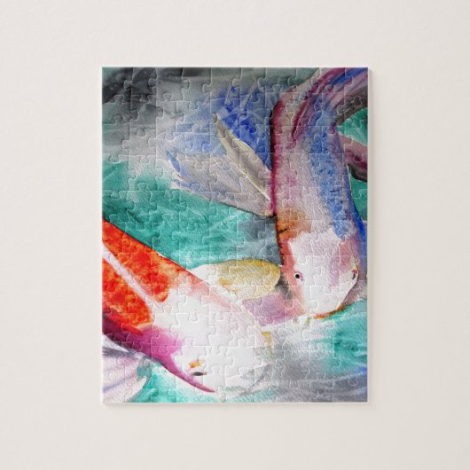 Puzzle Papillon Koi aquarelle japonais Poisson Art (Vertical)