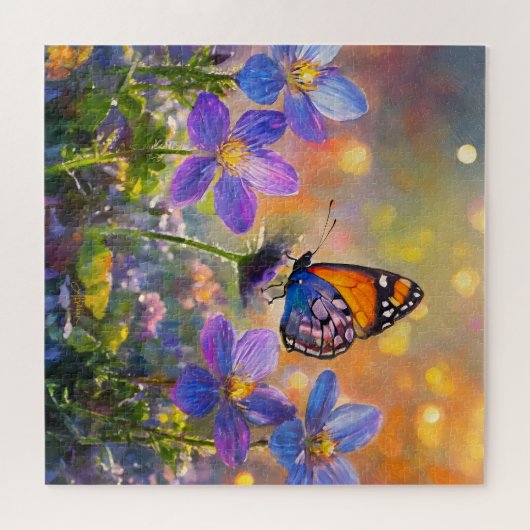 Puzzle Papillon minuscule sur les Fleurs sauvages au leve (Horizontal)