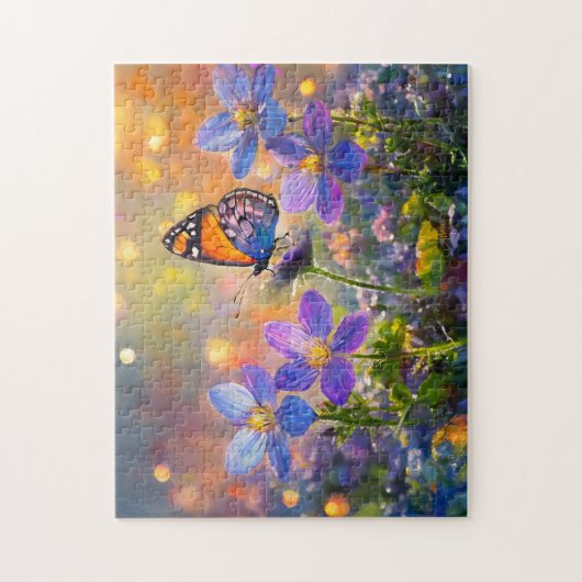 Puzzle Papillon minuscule sur les Fleurs sauvages au leve (Vertical)
