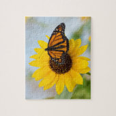 Puzzle Papillon monarque coloré Tournesol Photo (Vertical)