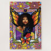 Puzzle Papillon monarque Fée Purple Floral (Vertical)