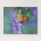 Puzzle Papillon Monarque sur Fleur violette lilas (Horizontal)