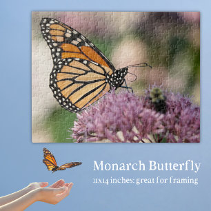 Puzzle Papillon monarque sur la nature Fleur sauvage auto