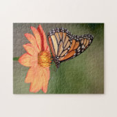Puzzle Papillon Monarque sur une fleur d'orange (Horizontal)