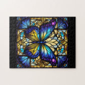 Puzzle Papillon pourpre en verre tendu (Horizontal)