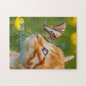 Puzzle Papillon rayé au petit chat orange (Horizontal)