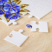 Puzzle Papillon saphir à fleurs (Côté)