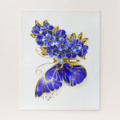 Puzzle Papillon saphir à fleurs (Vertical)
