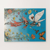 Puzzle Papillon squelette Fée avec Fleur sauvage (Horizontal)