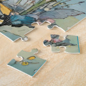 Puzzle Papillon squelette Fée avec Fleur sauvage (Côté)