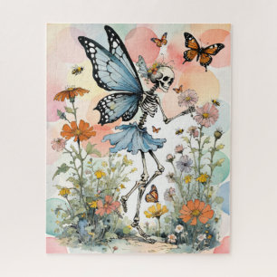 Puzzle Papillon squelette Fée avec Fleur sauvage