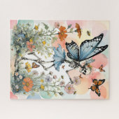 Puzzle Papillon squelette Fée avec Fleur sauvage (Horizontal)
