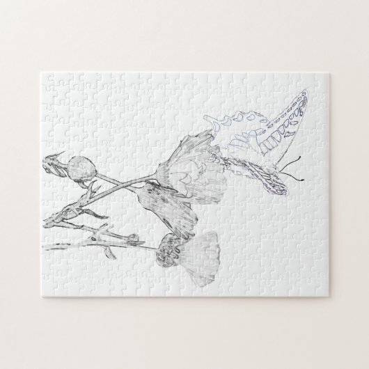 Puzzle - Papillon sur Fleurs (Horizontal)