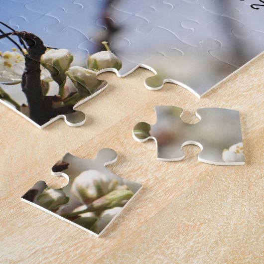 Puzzle Papillon sur fleurs blanches avec versets d'écritu (Côté)