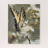 Puzzle Papillon sur les fleurs, Verse des écritures (Vertical)
